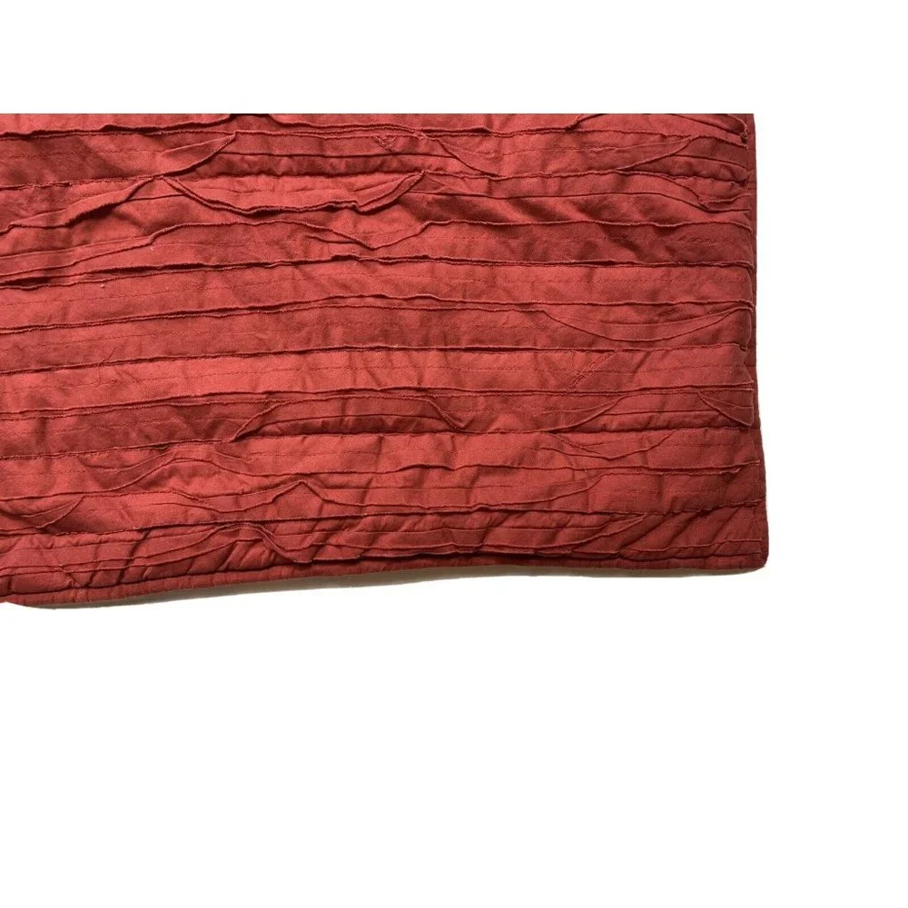 West Elm Frayed Edge Euro Sham 1 Single Pillowcase Red King Bedding Cotton